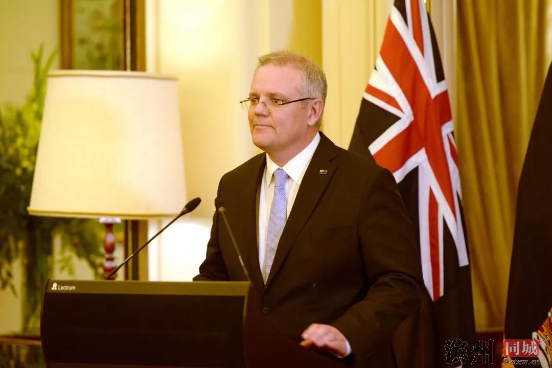 当地时间8月24日,澳大利亚新任总理莫里森宣誓就职(图片来源:视觉中国)